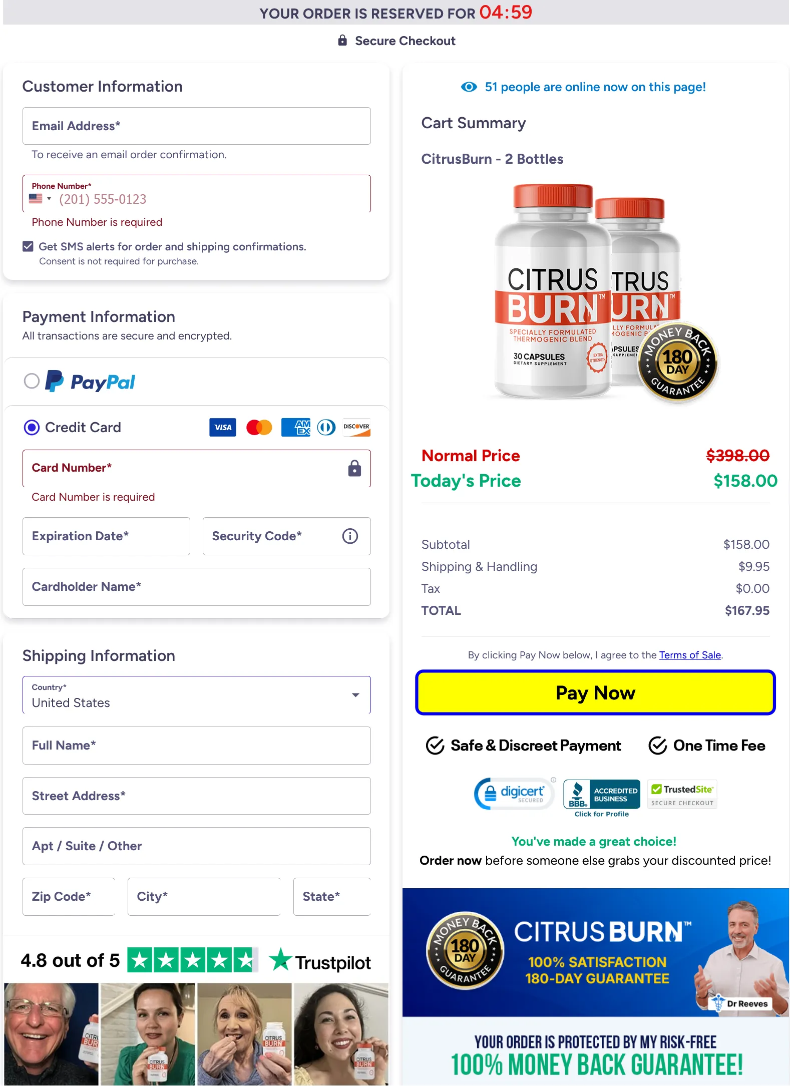 citrusburn order page